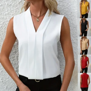 Casual zomertop met V-hals