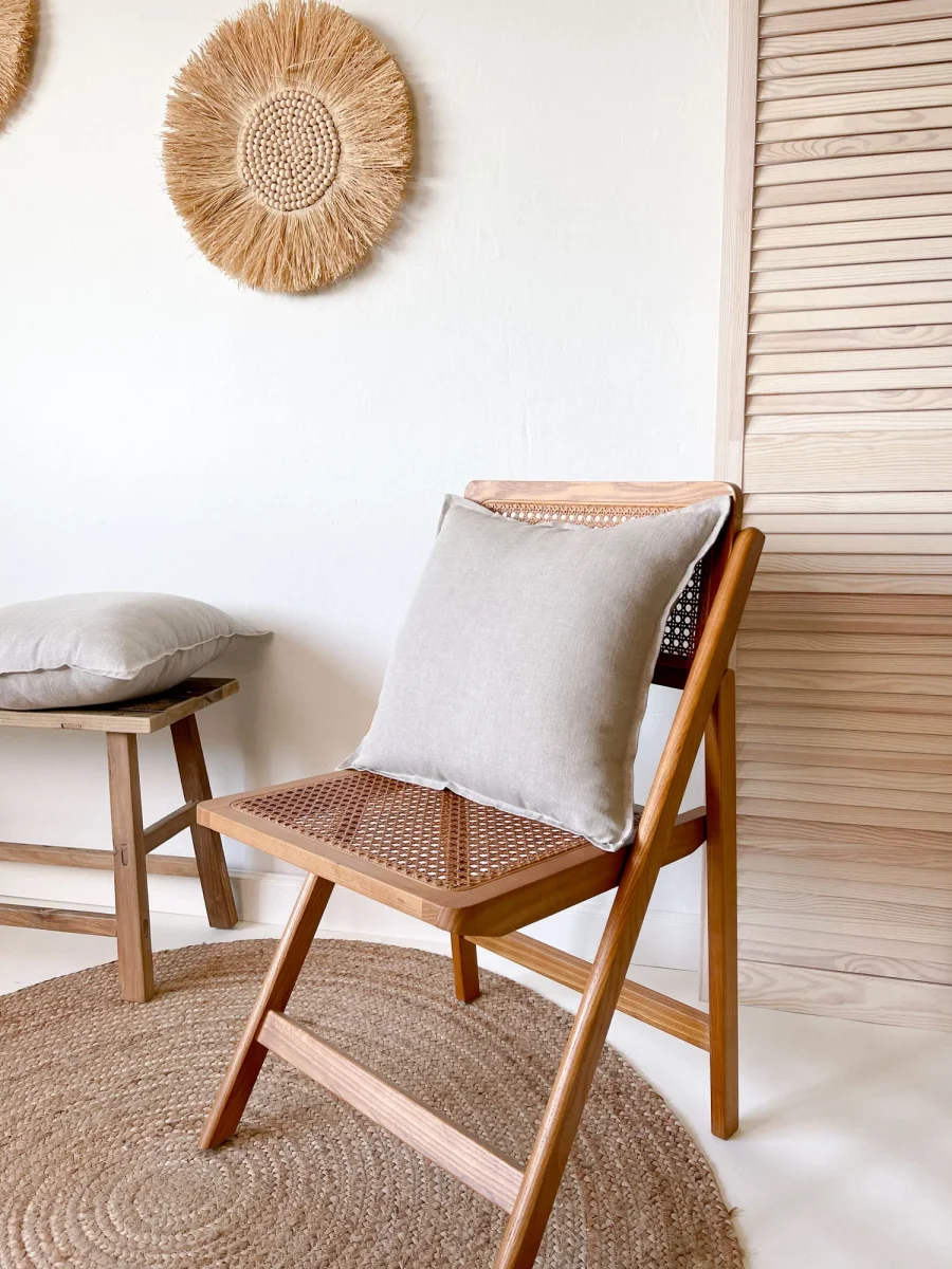 Beige Linnen Kussenhoes met Rand