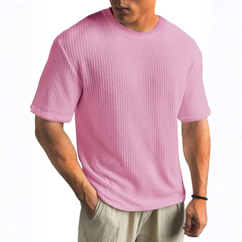 Basketweave Knit T-Shirt Heren - Afbeelding 4