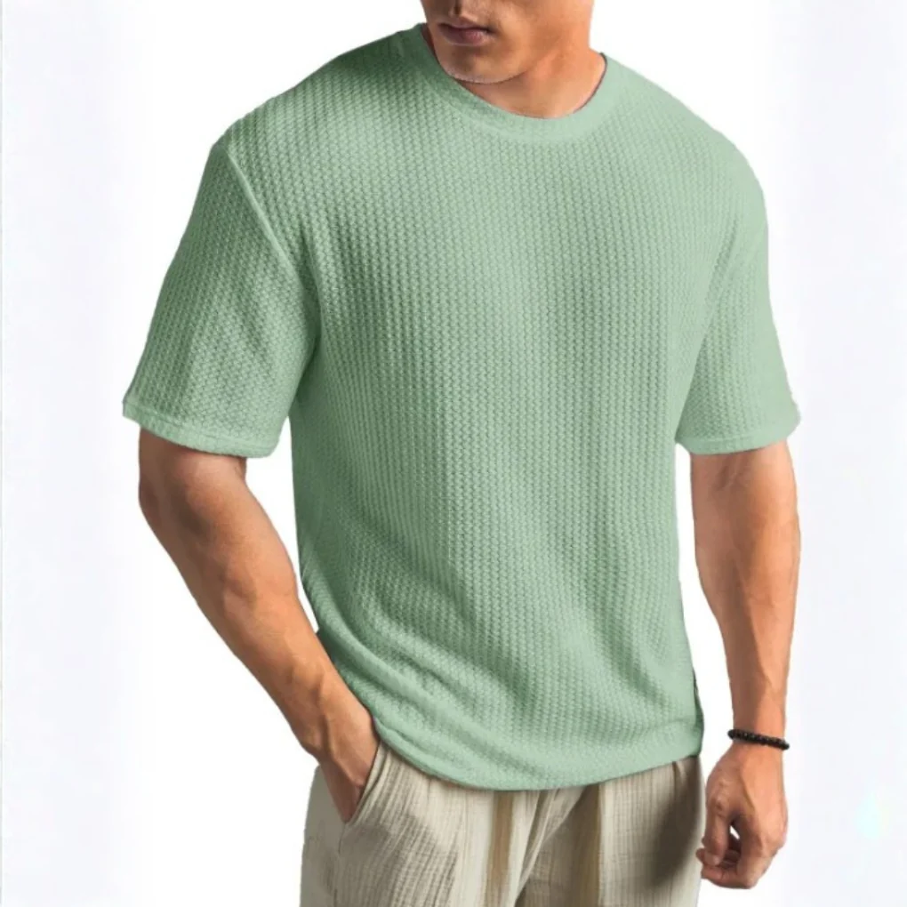 Basketweave Knit T-Shirt Heren - Afbeelding 3